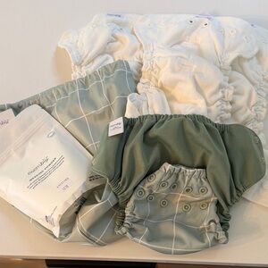 Green and White Reusable Diaper Kip
